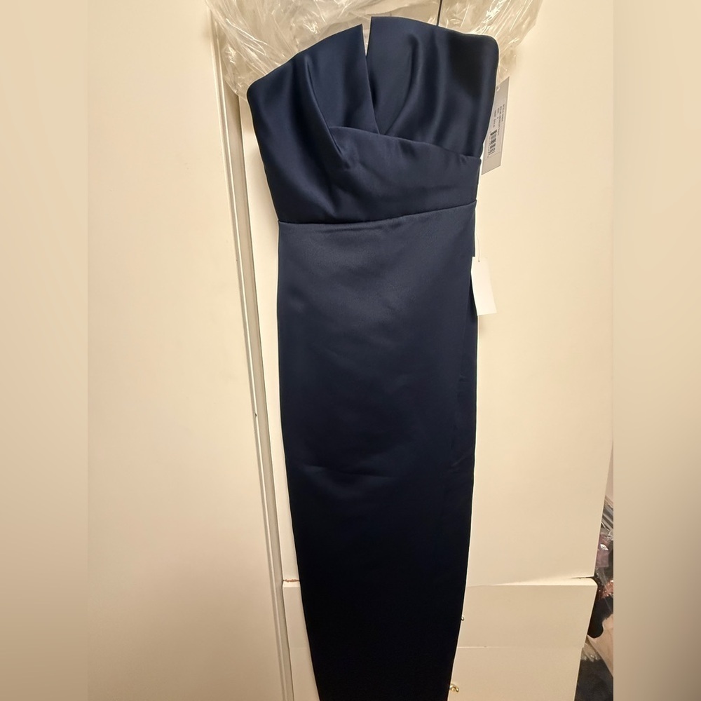 JAYGODFREY Midnight Blue Navy Strapless Dress Szie 8 - Picture 3 of 14